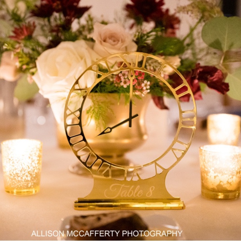 Wedding Decor - Gold Clock Table Numbers #1-12